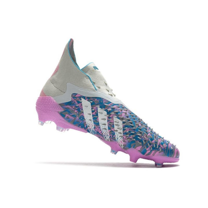 Chuteira Adidas Predator Freak+ Campo FG - Branco/Rosa