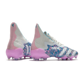 Chuteira Adidas Predator Freak+ Campo FG - Branco/Rosa